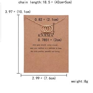 Karma 3 ring gold necklace